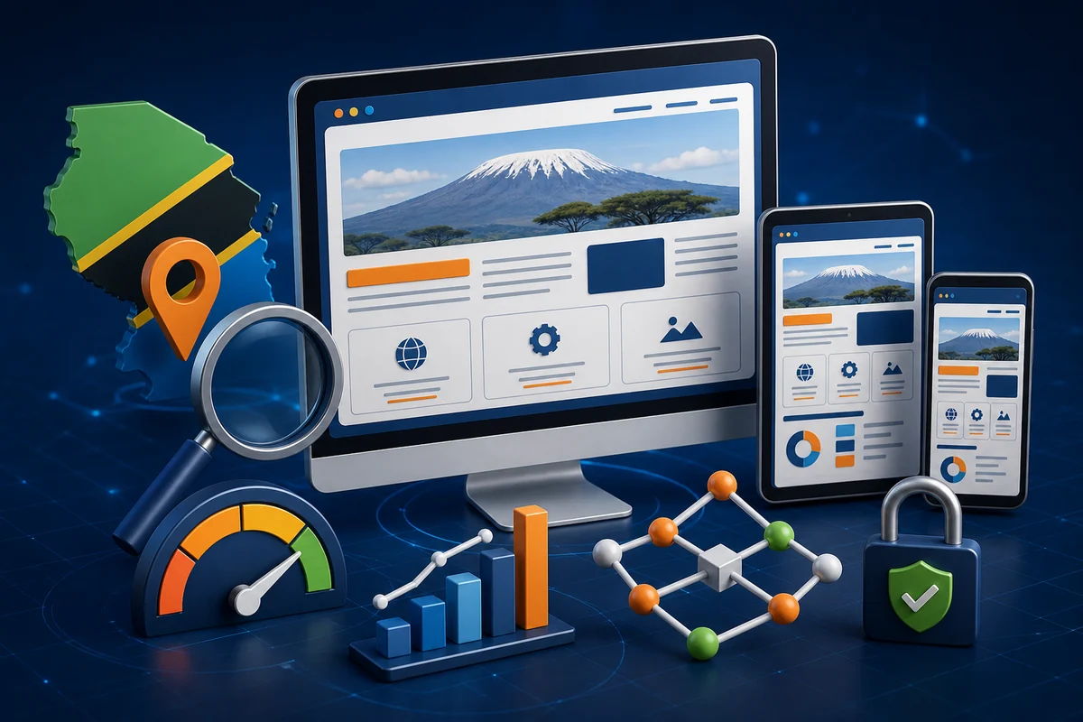 Website and SEO Basics for Tanzanian Companies technology illustration