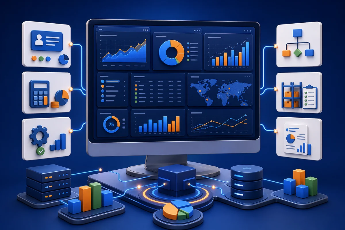 Business Management System technology illustration
